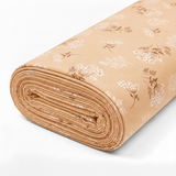 Pastel Kır Çiçeği Desenli Poplin Kumaş - Şeftali